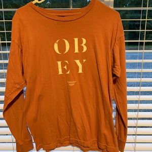 Salmon Obey Long sleeve t shirt